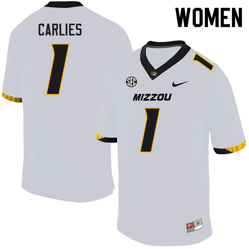 Women #1 Jaylon Carlies Missouri Tigers College Football Jerseys Sale-White - Click Image to Close